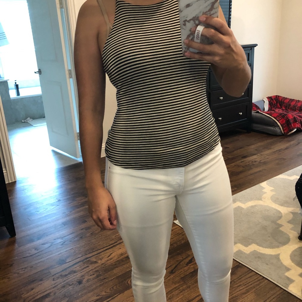 Racer striped fitted top